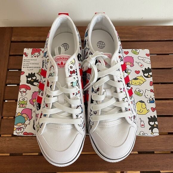 NWOT Adidas NIZZA platform Hello Kitty Women 7.5/Junior 6.5(HQ6888) - Picture 4 of 13
